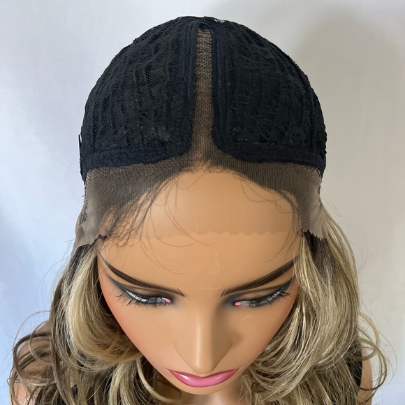 Gorgeous Ombre Toffee Brown Premium Fiber Lace Front Wig 🎁 - Picture 3 of 9